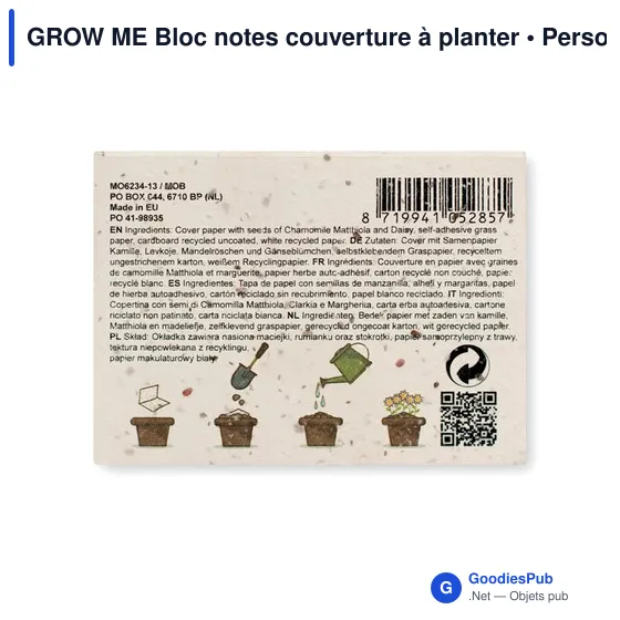 GROW ME Bloc notes couverture à planter - Image 2