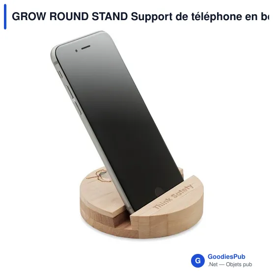 GROW ROUND STAND Support de téléphone en bouleau - Image 4