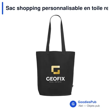 Sac shopping personnalisable en toile recyclée avec logo - GRS Recycled Canvas Bag