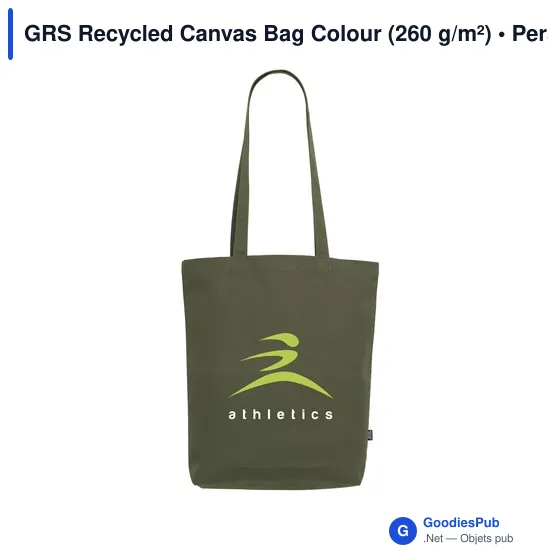 Sac shopping personnalisable en toile recyclée avec logo - GRS Recycled Canvas Bag - Image 2
