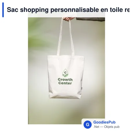Sac shopping personnalisable en toile recyclée avec logo