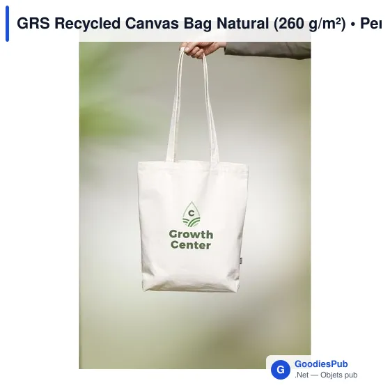 Sac shopping personnalisable en toile recyclée avec logo - Image 1