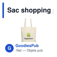 Sac shopping personnalisable en toile recyclée avec logo - Miniature 2