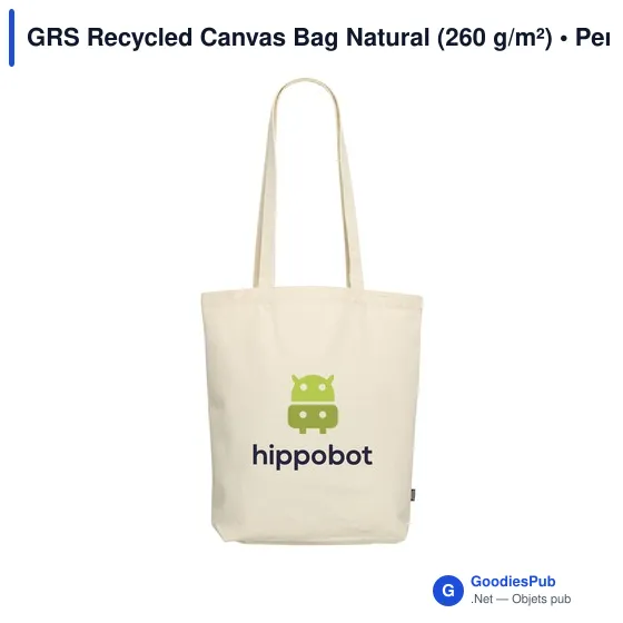 Sac shopping personnalisable en toile recyclée avec logo - Image 2