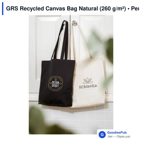 Sac shopping personnalisable en toile recyclée avec logo - Image 3