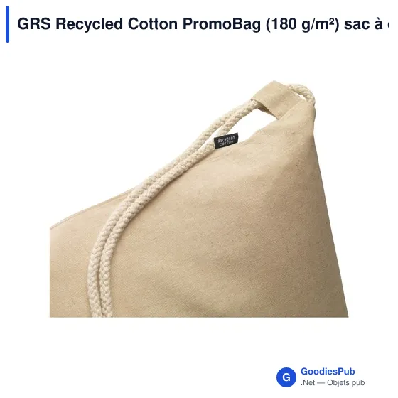 Sac à dos personnalisable en coton recyclé avec logo - GRS Recycled Cotton PromoBag - Image 2
