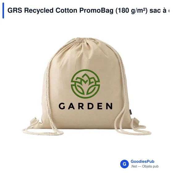 Sac à dos personnalisable en coton recyclé avec logo - GRS Recycled Cotton PromoBag - Image 3