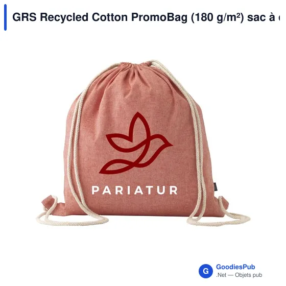 Sac à dos personnalisable en coton recyclé avec logo - GRS Recycled Cotton PromoBag - Image 5