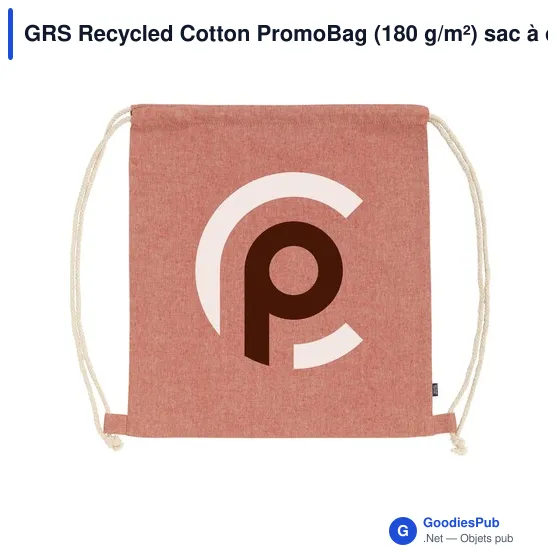 Sac à dos personnalisable en coton recyclé avec logo - GRS Recycled Cotton PromoBag - Image 6