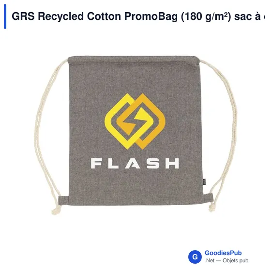 Sac à dos personnalisable en coton recyclé avec logo - GRS Recycled Cotton PromoBag - Image 7