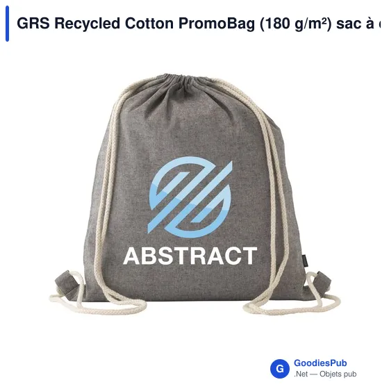Sac à dos personnalisable en coton recyclé avec logo - GRS Recycled Cotton PromoBag - Image 9