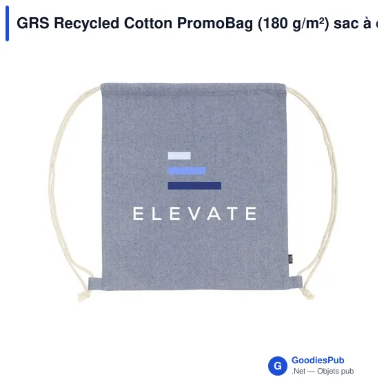 Sac à dos personnalisable en coton recyclé avec logo - GRS Recycled Cotton PromoBag - Image 10
