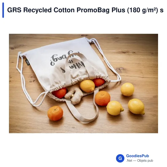 GRS Recycled Cotton PromoBag Plus (180 g/m²) sac à dos - Image 11