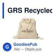 GRS Recycled Cotton PromoBag Plus (180 g/m²) sac à dos - Miniature 14