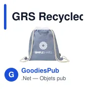 GRS Recycled Cotton PromoBag Plus (180 g/m²) sac à dos - Miniature 3