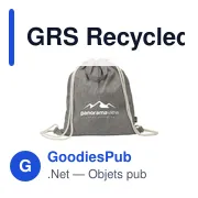 GRS Recycled Cotton PromoBag Plus (180 g/m²) sac à dos - Miniature 7