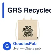 GRS Recycled Cotton PromoBag Plus (180 g/m²) sac à dos - Miniature 8