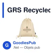 GRS Recycled Cotton PromoBag Plus (180 g/m²) sac à dos - Miniature 9