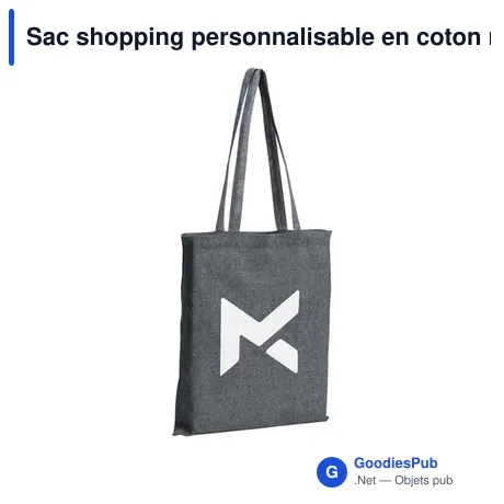 Sac shopping personnalisable en coton recyclé avec logo - GRS Recycled Cotton Shopper