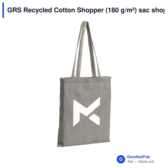 Sac shopping personnalisable en coton recyclé avec logo - GRS Recycled Cotton Shopper - Image 11