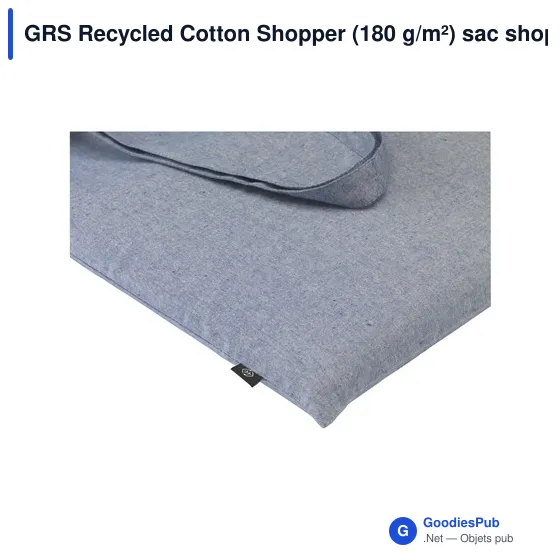 Sac shopping personnalisable en coton recyclé avec logo - GRS Recycled Cotton Shopper - Image 7