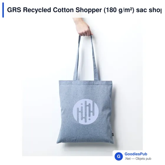 Sac shopping personnalisable en coton recyclé avec logo - GRS Recycled Cotton Shopper - Image 8