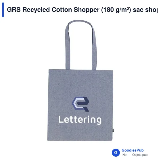 Sac shopping personnalisable en coton recyclé avec logo - GRS Recycled Cotton Shopper - Image 9