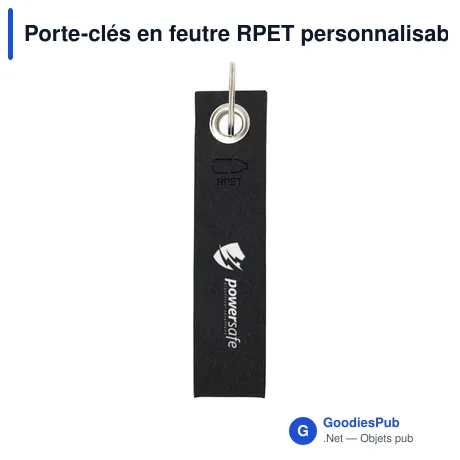 Porte-clés en feutre RPET personnalisable avec logo