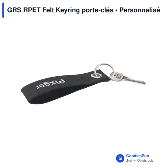 Porte-clés en feutre RPET personnalisable avec logo - Image 3