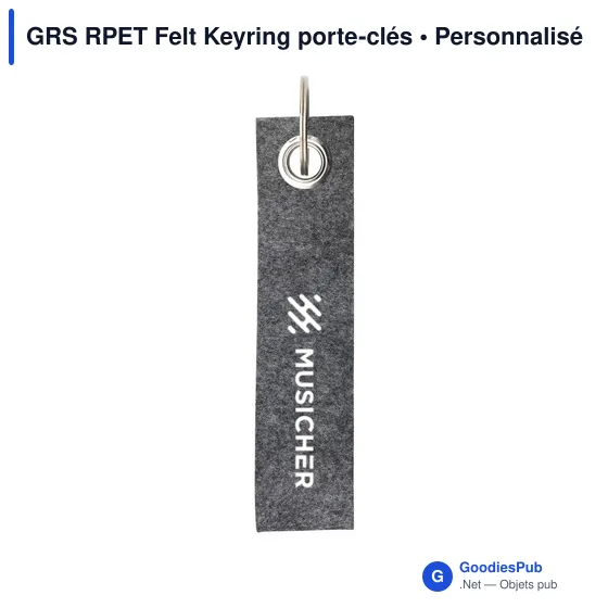 Porte-clés en feutre RPET personnalisable avec logo - Image 4