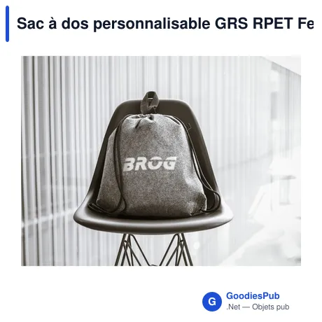 Sac à dos personnalisable GRS RPET Felt PromoBag Plus avec logo