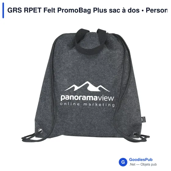 Sac à dos personnalisable GRS RPET Felt PromoBag Plus avec logo - Image 11