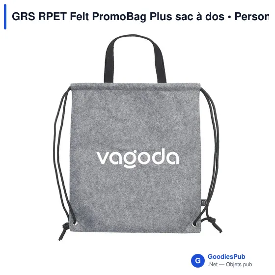 Sac à dos personnalisable GRS RPET Felt PromoBag Plus avec logo - Image 3