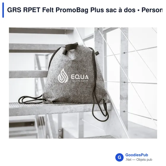 Sac à dos personnalisable GRS RPET Felt PromoBag Plus avec logo - Image 4