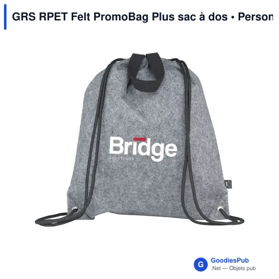 Sac à dos personnalisable GRS RPET Felt PromoBag Plus avec logo - Image 5