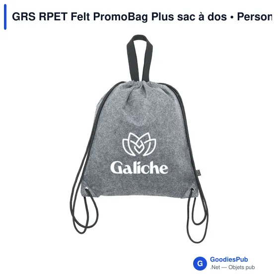 Sac à dos personnalisable GRS RPET Felt PromoBag Plus avec logo - Image 6