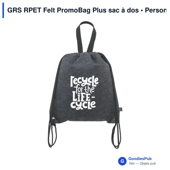 Sac à dos personnalisable GRS RPET Felt PromoBag Plus avec logo - Image 7