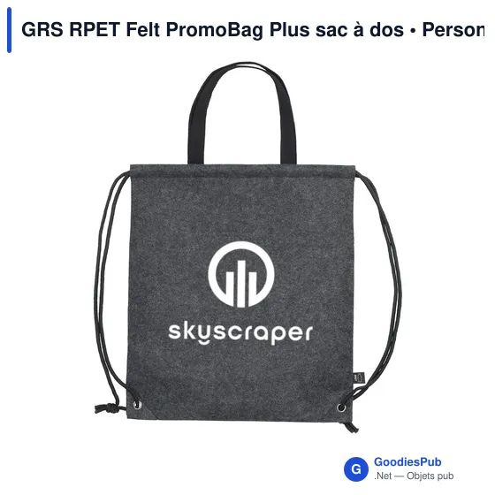 Sac à dos personnalisable GRS RPET Felt PromoBag Plus avec logo - Image 10