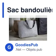 Sac bandoulière personnalisable en feutre RPET avec logo - Miniature 1