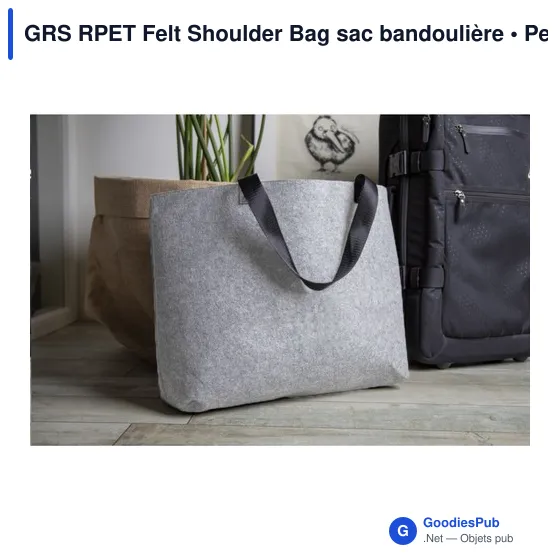 Sac bandoulière personnalisable en feutre RPET avec logo - Image 1