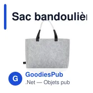 Sac bandoulière personnalisable en feutre RPET avec logo - Miniature 2