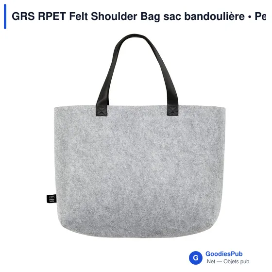 Sac bandoulière personnalisable en feutre RPET avec logo - Image 2