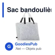 Sac bandoulière personnalisable en feutre RPET avec logo - Miniature 3
