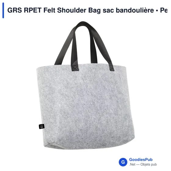 Sac bandoulière personnalisable en feutre RPET avec logo - Image 3
