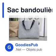 Sac bandoulière personnalisable en feutre RPET avec logo - Miniature 5