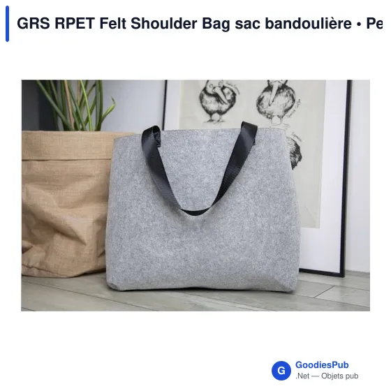 Sac bandoulière personnalisable en feutre RPET avec logo - Image 5