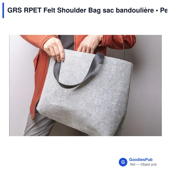 Sac bandoulière personnalisable en feutre RPET avec logo - Image 6