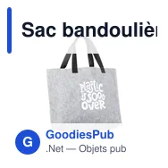 Sac bandoulière personnalisable en feutre RPET avec logo - Miniature 7
