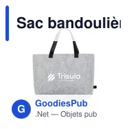 Sac bandoulière personnalisable en feutre RPET avec logo - Miniature 8
