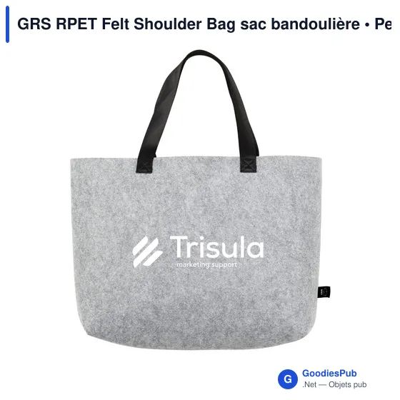 Sac bandoulière personnalisable en feutre RPET avec logo - Image 8